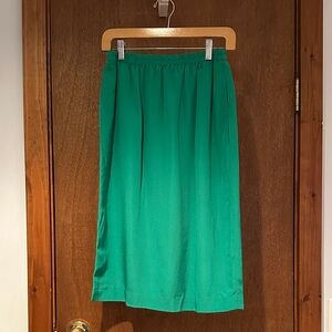 Vintage Y.L.E.V. Green Silk Skirt